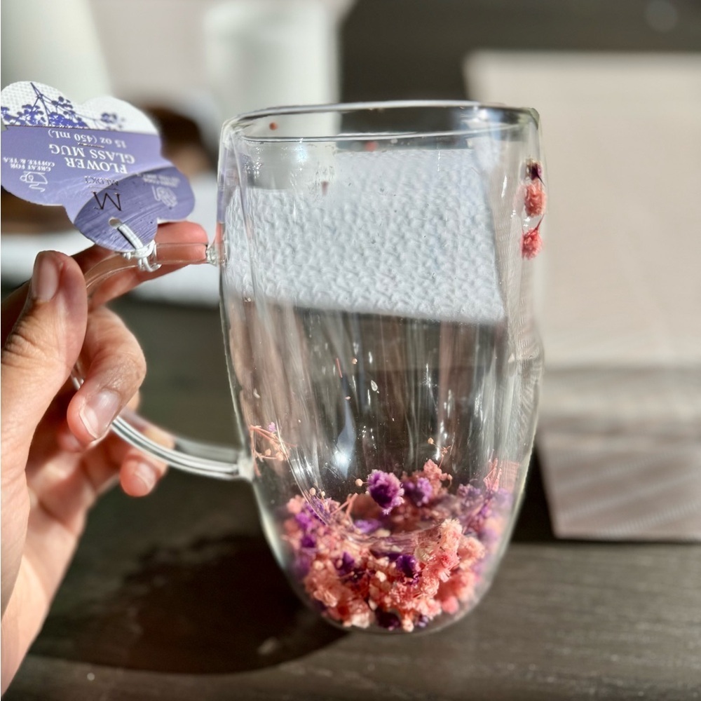 Flower Glass Mug - Picture 2 of 4